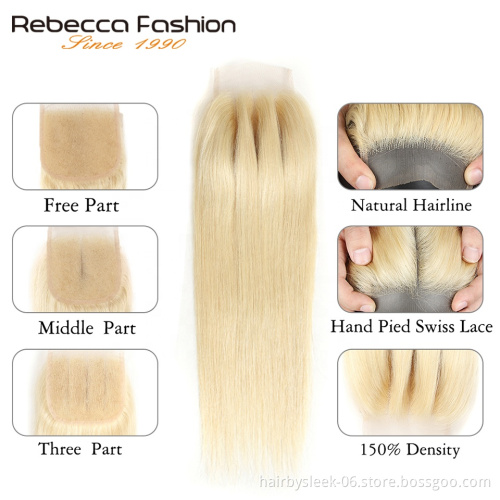 Rebecca 613 Blonde Straight Weave Raw 100% hair 12A High Quality 613 virgin human hair bundles Human Hair Extension Vendors